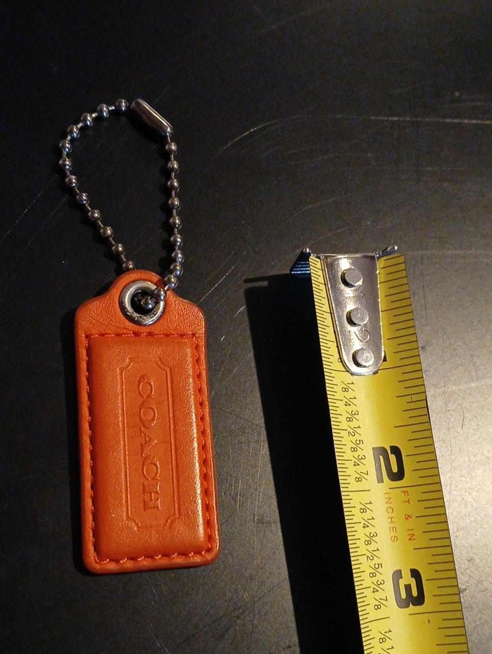 Leather Coach Hangtag Dark Orange